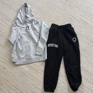 Youth Overtime Gray Hoodie and Black Joggers